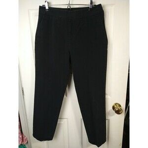 L.L. Bean Woman 10 Ankle Pants Black Side Zip Pleat Look Front Casual